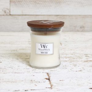 WoodWick White Teak Medium Jar Candle