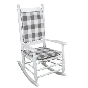 Gray Check Rocking Chair Cushion Set