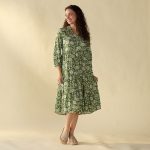 Floral Green Flowy Midi Dress