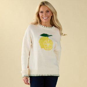 Lemon Whipstitch Ivory Sweater