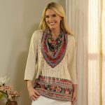Red Floral Scarf Top