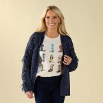 Navy Fringe Cardigan