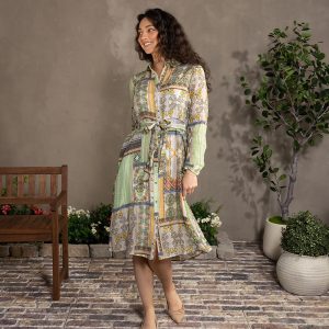 Patchwork Print Shirt Dress