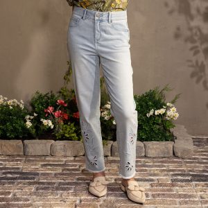 Cutout Detail Blue Jeans