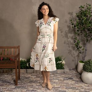 Cream Floral Dress