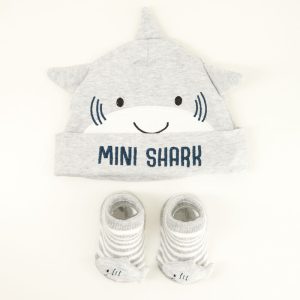 Infant Mini Shark Hat and Sock Set