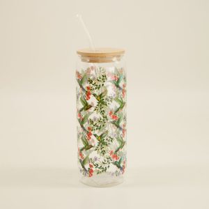 Glass Tumbler with Bamboo Lid