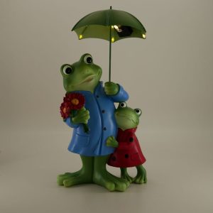 Frog and Baby with Solar Umbrella