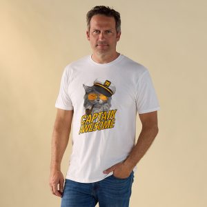 Captain Awesome Short Sleeve White Tee