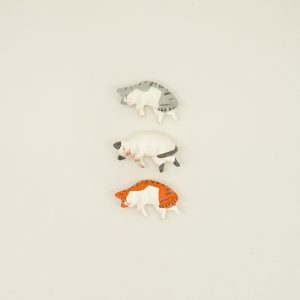 Set Of 3 Lazy Cat Magnets