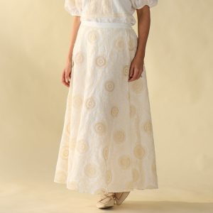 Embroidered Ivory Skirt
