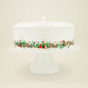 Metal Covered Cake Plate