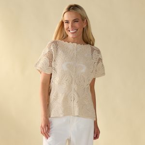 Natural Tan Crochet Top