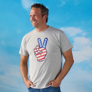 Peace Fingers Gray Tee