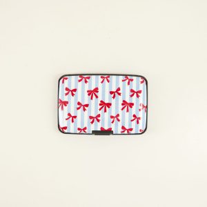 Red Bow with Stripe RFID Wallet