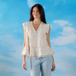 Ivory Pleated Swing Top