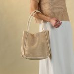 Cream Straw Tote